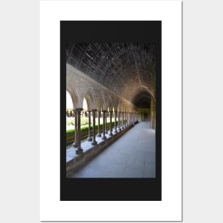 A long hallway open to the garden at Mont Saint-Michel - the castle inspiration for Tangled Posters and Art